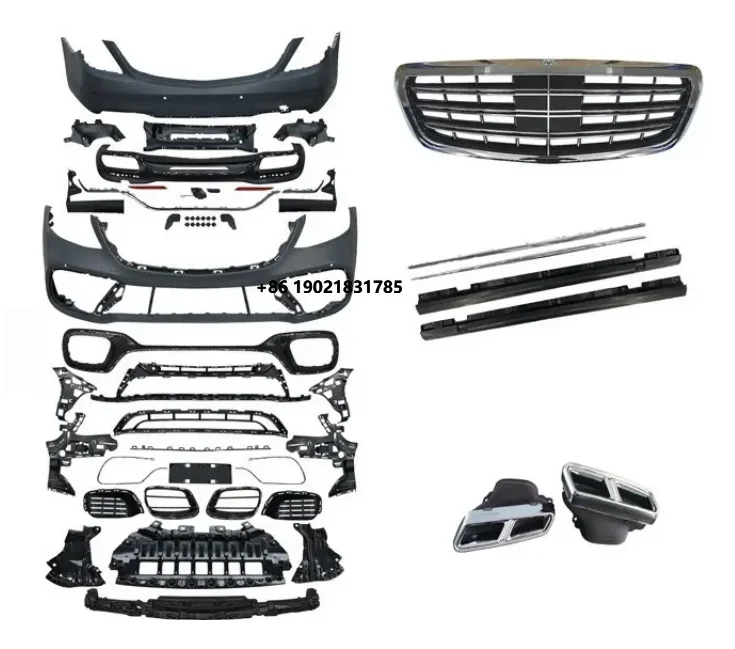 Car Body Kit for s Class W222 2018-2020 to S63 Including Front and Rear Bumper with Grille,headlights,taillights