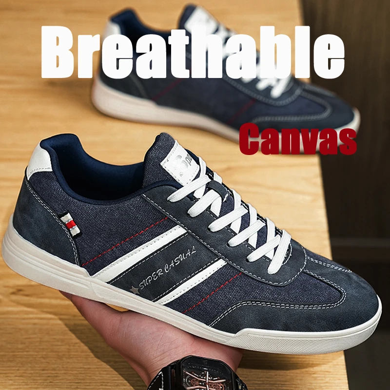 Mens Causal Shoes Plus Size Canvas SkateBoard Sneakers Light Weight Breathable Comfortable Male Flat Walking Shoes Spring Autumn