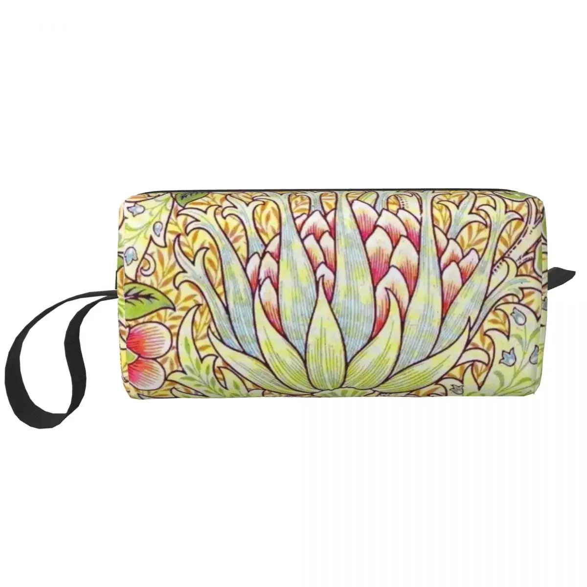 William Morris Artichoke Flowers Travel Toiletry Bag for Bohochic Floral Plants Makeup Cosmetic Bag Beauty Storage Dopp Kit