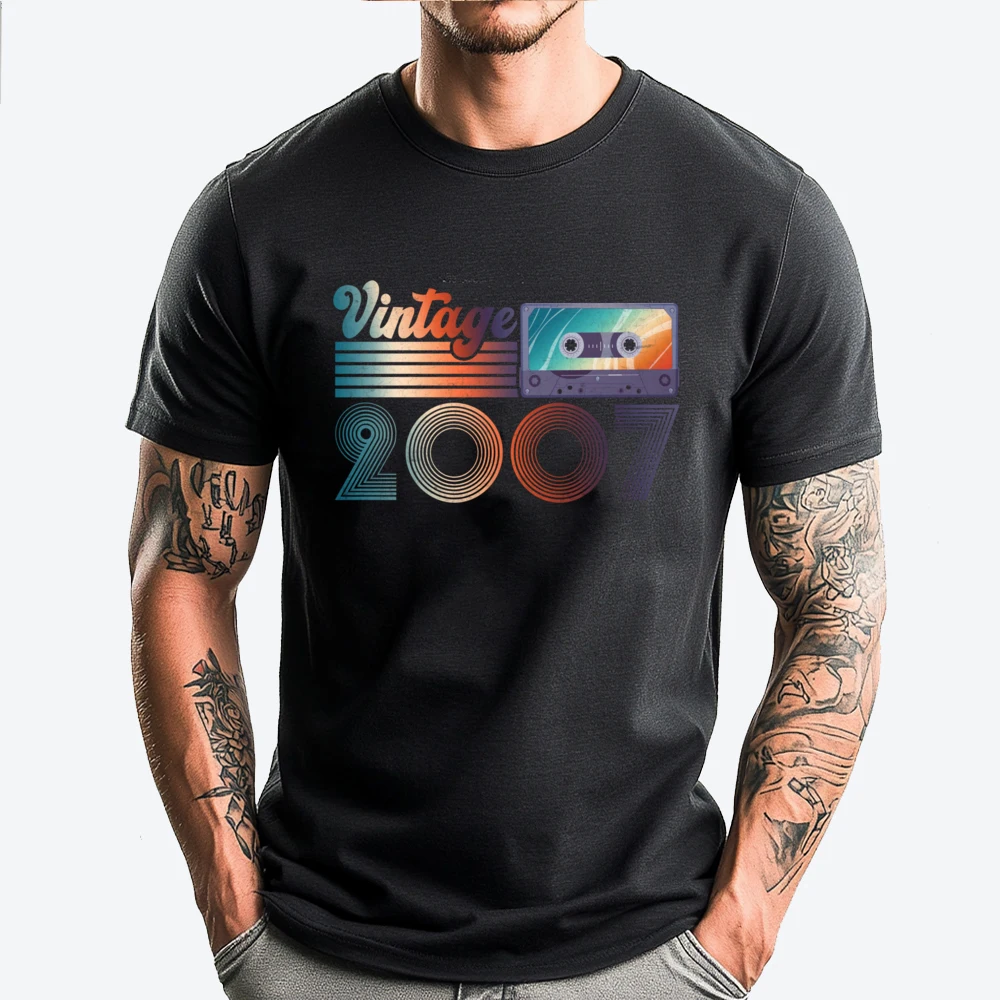

Vintage 2007 18th Birthday 18 Years Old Cassette Tape Fall Clothes Aesthetic Luxury T-Shirt Vaporwave