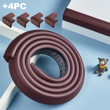 Barra Anticolisión de 2m y 4 esquinas de protección para bebés, protectores de bordes para chimenea y parachoques de mesa, 1 unidad