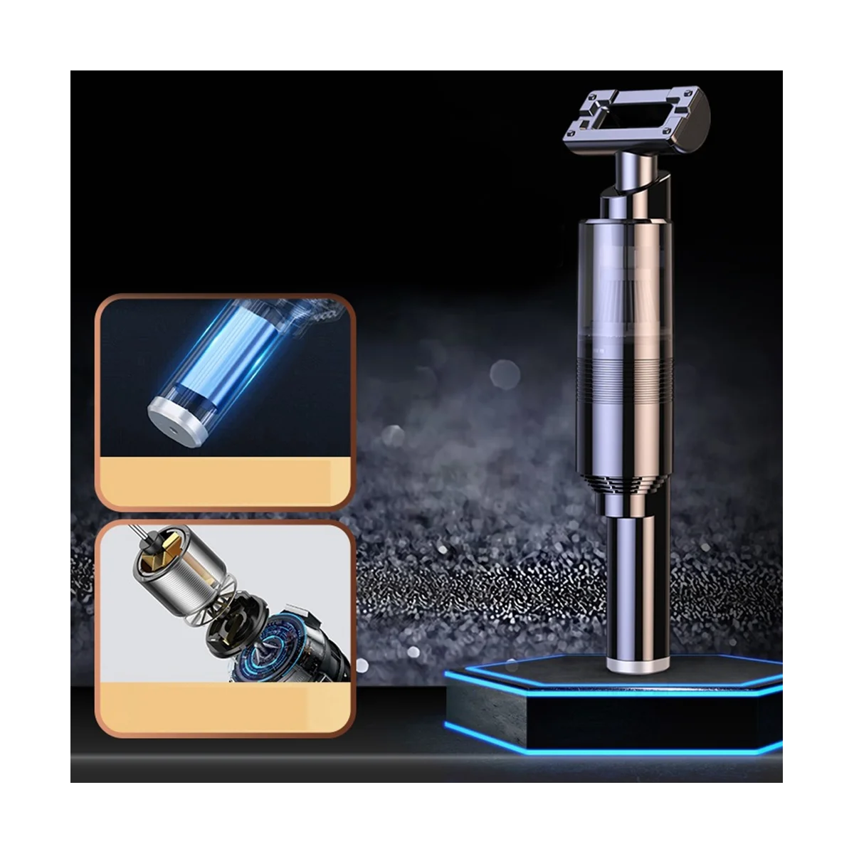 Aspiradora inalámbrica para coche, aspirador de mano de succión fuerte, portátil de doble uso para coche, hogar, escritorio, sala de estar, B