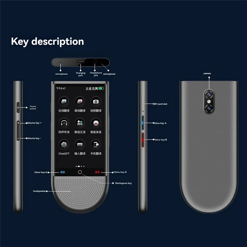 

-A94Z AI Smart Translator Travel Voice Translator Multi-Language Offline Simultaneous Interpretation Translator