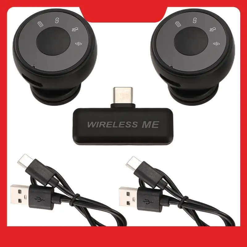 Magnetic Suction Back Clip Wireless Microphone USB-C Circular Button Lavalier Microphone For Live Video Recording