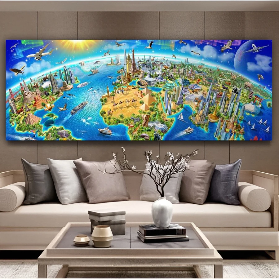

Beautiful City Scenery Large Size Diy Diamond Art Painting Landscape Classical Architecture Full Drill Mosaic Embroidery Picture