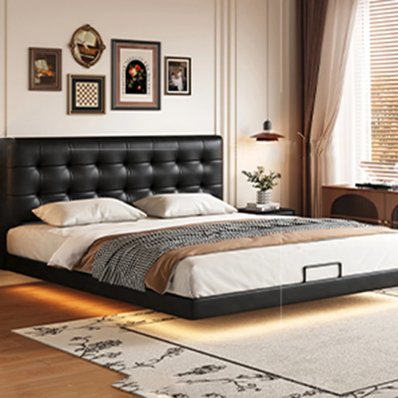 Immagine 4: Letto matrimoniale per camera da letto Letto moderno galleggiante con piattaforma per dormire al sole Letto sicuro Semplice King Size Letto Matrimoniale Lounge Suite Furniture