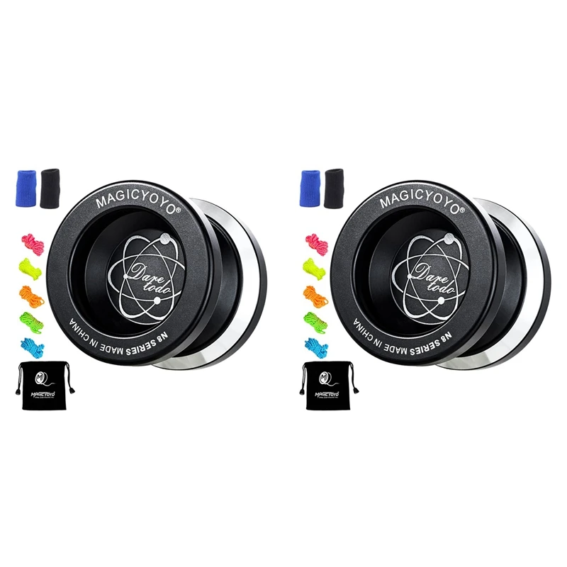 2X MAGICYOYO Unresponsive Yoyo N8,Yoyo For Adults,Undersized Metal Yoyo For Kids,Bonus 10 Yo-Yo Strings,Yo Yo Bag