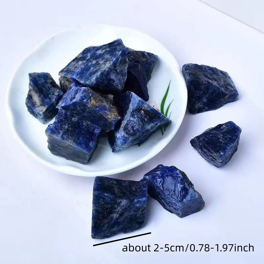 1/3/5/8oz Natural Blue Vein Rough Stones: Dark Blue Sodalite, Ideal for Home Decoration and Jewelry Making - Solid Form