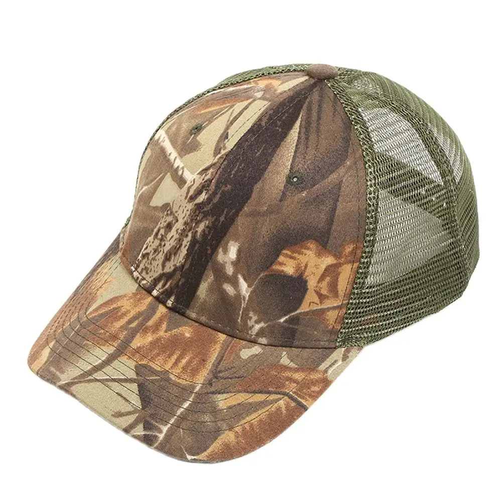 Tactical Army Green Trucker Hat Men\'s Camo Jungle Mesh Cap Cool Baseball Cap Adjustable