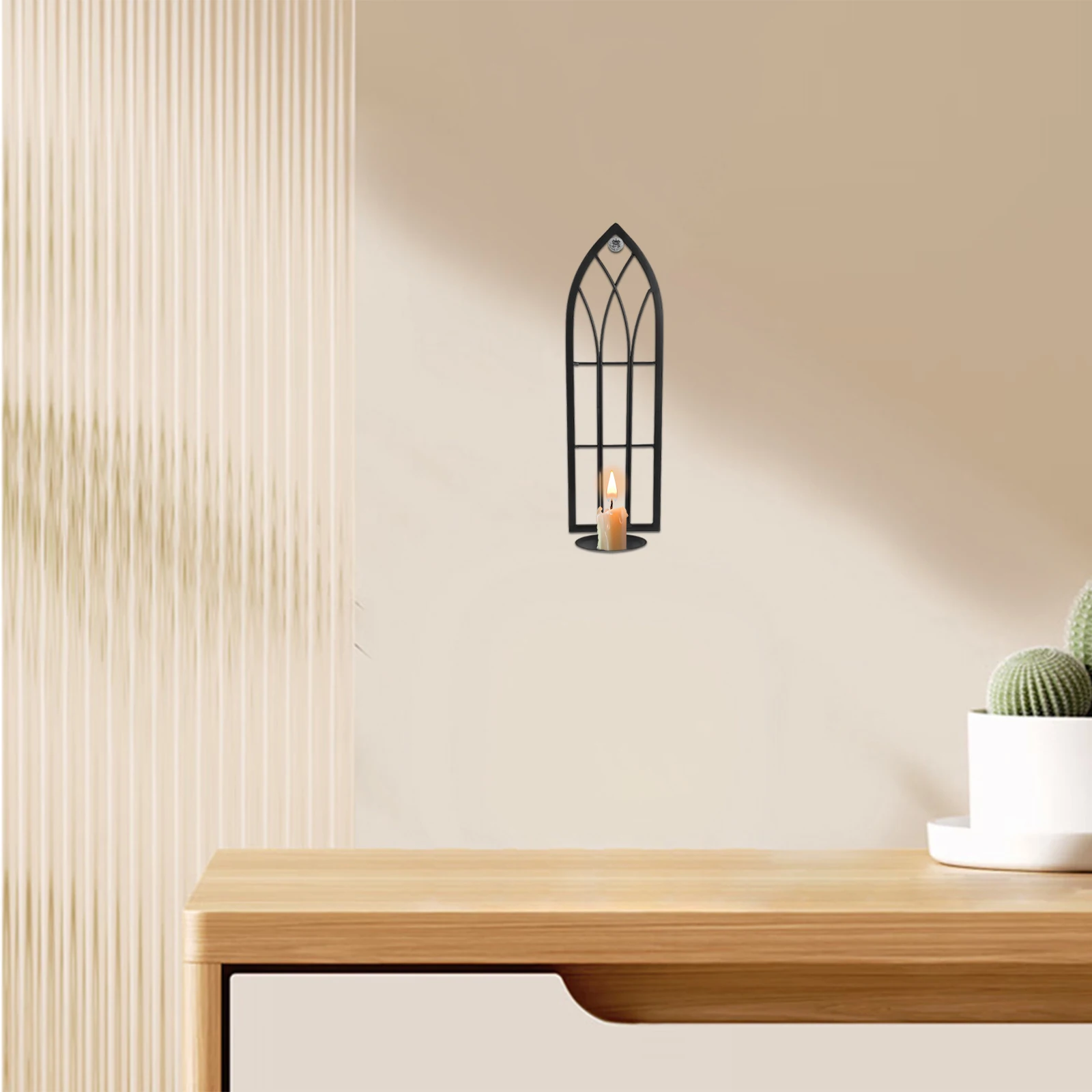 

Wall Hanging Decorative Candlestick Holder Sconce Black Iron Candlesticks Mount Clean Living Bedroom Decor