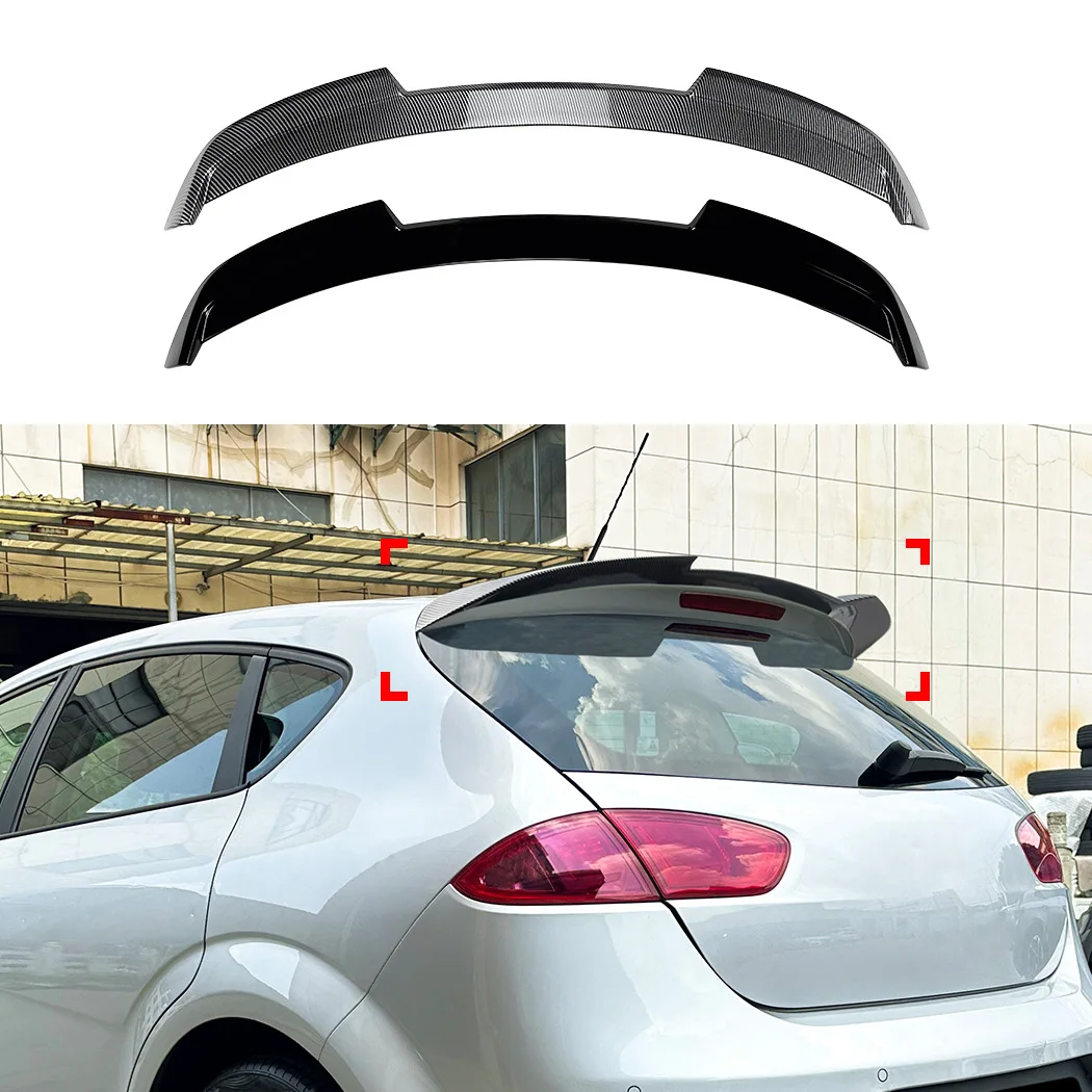 

For Seat Leon MK2.5 2009-2012 Car Rear Roof Lid Boot Spoiler Wings Black Carbon Tuning Accessories Part