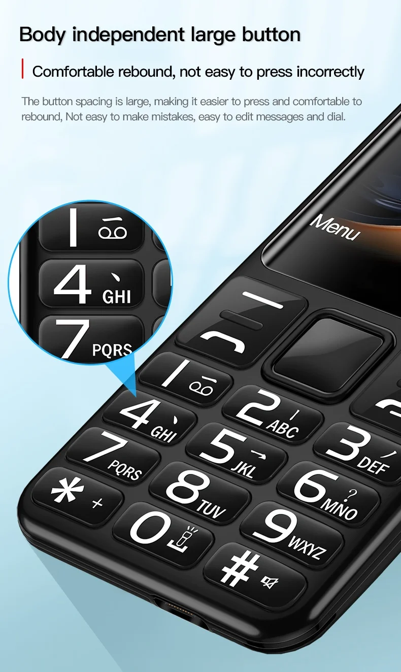 I79 (H6) 4G Elderly Mini Cellphone 2.4Inches TFT Screen 32MB RAM No Camera Torch Dual SIM English Keyboard Mobile Phone