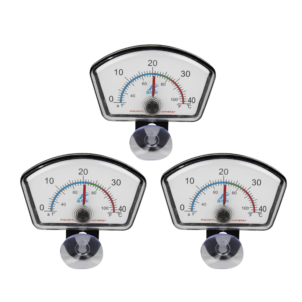 

3Pcs Water Thermometer Fish Tank High Precision Pointer Aquarium Measuring Tool Waterproof Plastic Easy Read Temperature Pet
