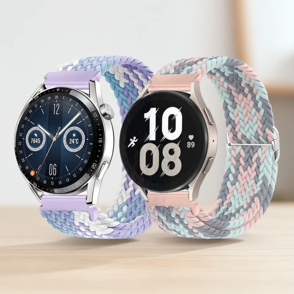 1 Stück geflochtenes elastisches Armband für Huawei Watch3/4/GT/5/6/Pro46mm Nylon-Schlaufenarmband für Samsung Galaxy Watch 7/6/Classic/5 Band