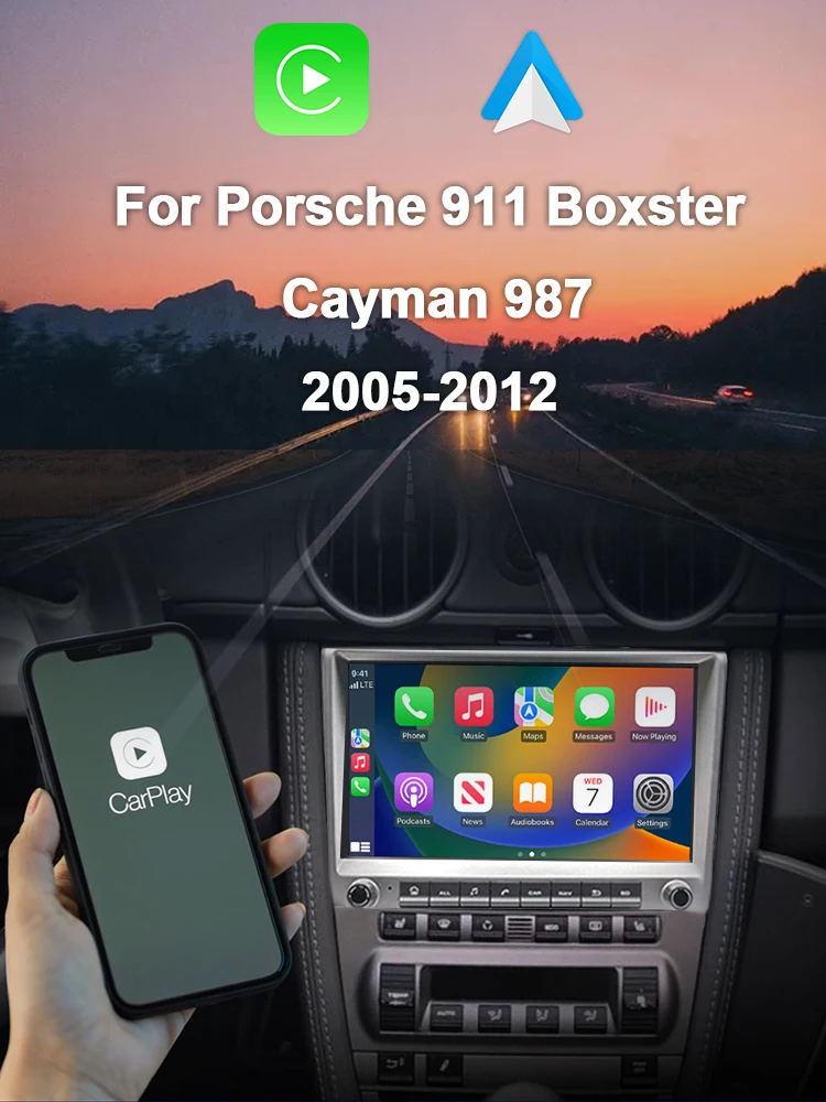 7862 720P Auto Android 13 12G+256G Car Radio GPS Player 4GB Carplay Navigation Autoradio For Porsche Cayman 911 987 Boxster 997