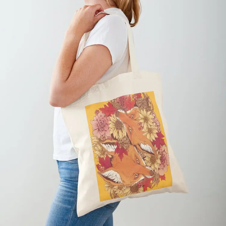 Autumn Fox Bloom Tote Bag reusable shopping bags Women's bag the tote bag
