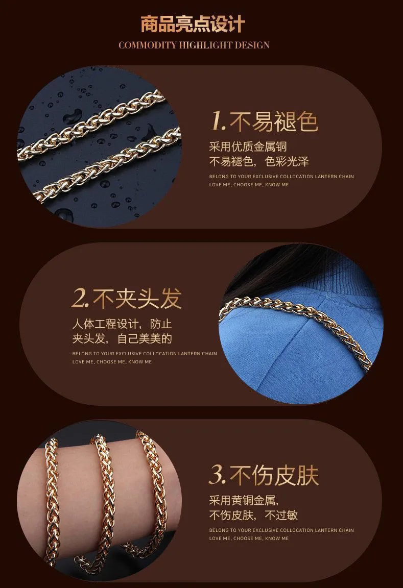 Geldbörsen-Kettenriemen, Ersatz-Taschenriemen, DIY-Handtaschen-Metallkette, Schultertasche, 60 cm/23,6 Zoll, 90 cm/35,4 Zoll, 120 cm/47,2 Zoll – Detail 6