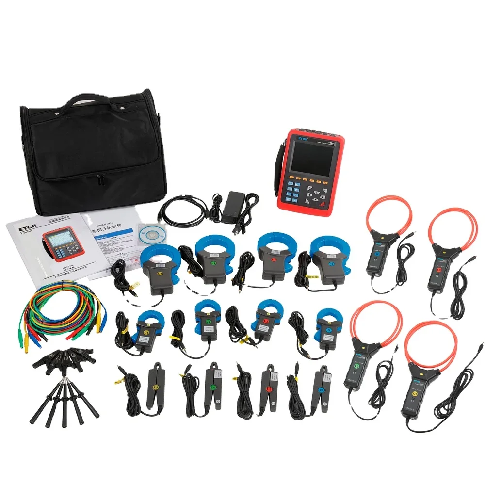 ETCR5000 Power Quality Analyzer  3 Phase Multi-functional Power Quality Monitor Full set