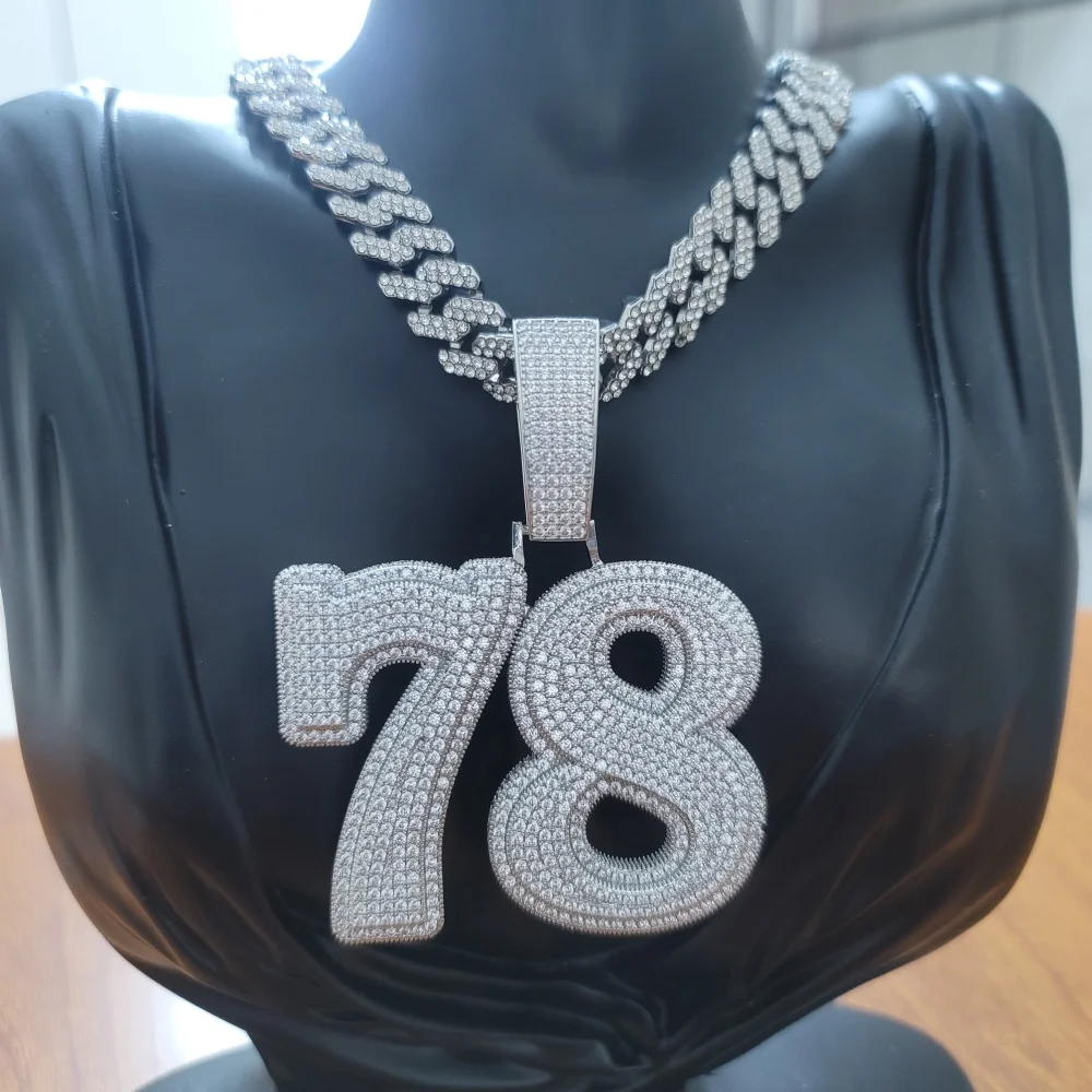 

Custom Big Letter Name Pendant Iced Out Micro Pave Zircon Hip Hop Necklace For Men Women Chain Customized Jewelry For Her Gifts
