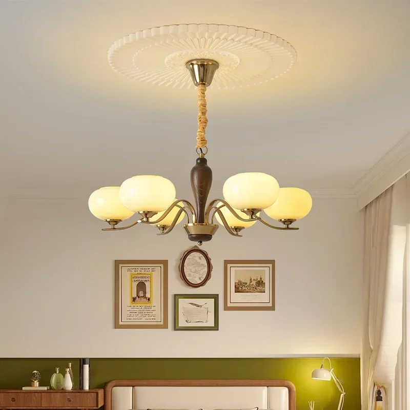 

SANDYHA Nordic Retro Glass Pendant Lights For Living Room Bedroom Restaurant Hotel Hall Decor Classical Style Lighting Fixtures