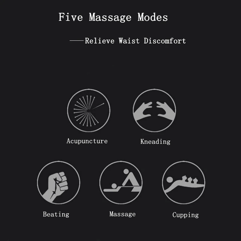 EMS Heating Belt TENS Myostimulator Heated Infrared Physiotherapy Waist Massage Lumbar Muscle Relaxation Massager Acupuncture