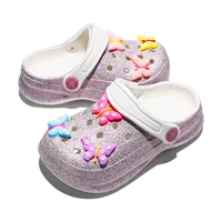 Kid's Glitter Clog and Mules, Lightweight EVA Garden Shoes, Non-Slip Sandals, Breathable Slip-On Shoes for Indoor Outdoor 168 3
