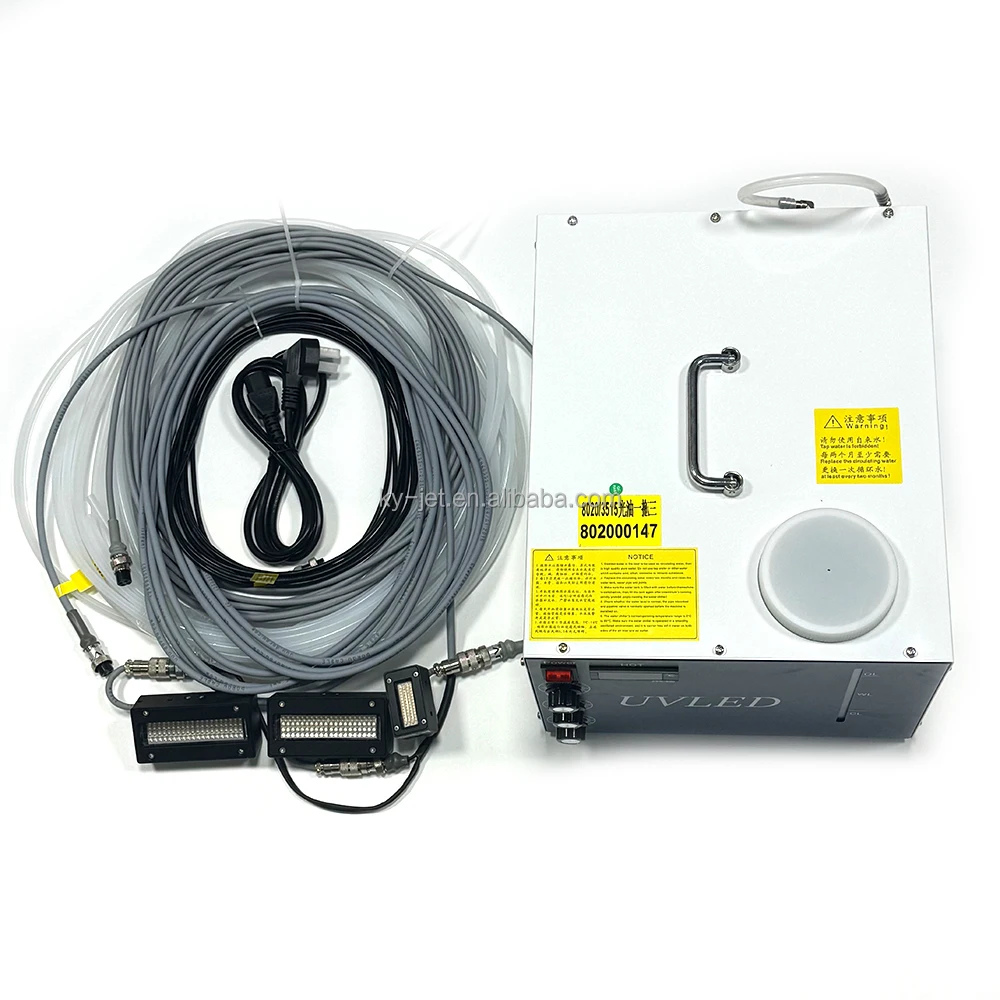 1set UV Lamp Curing System 3 LED Lamps with Water Tank and Cable UV DTF Flatbed Printer Light Cooling Chiller Printer UV XP600