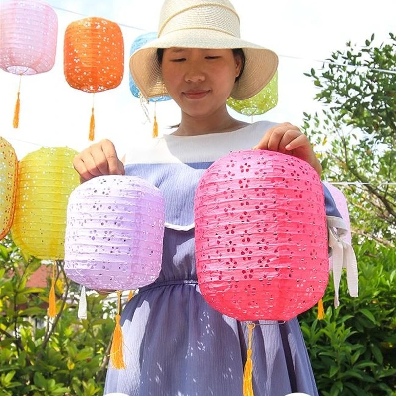 Elliptische, hohle chinesische Papierlaternen, 6 Zoll (15 cm), für Hochzeits-, Geburtstags- und Partydekoration, zum Aufhängen in Haus, Garten und Schlafzimmer. – Detail 5