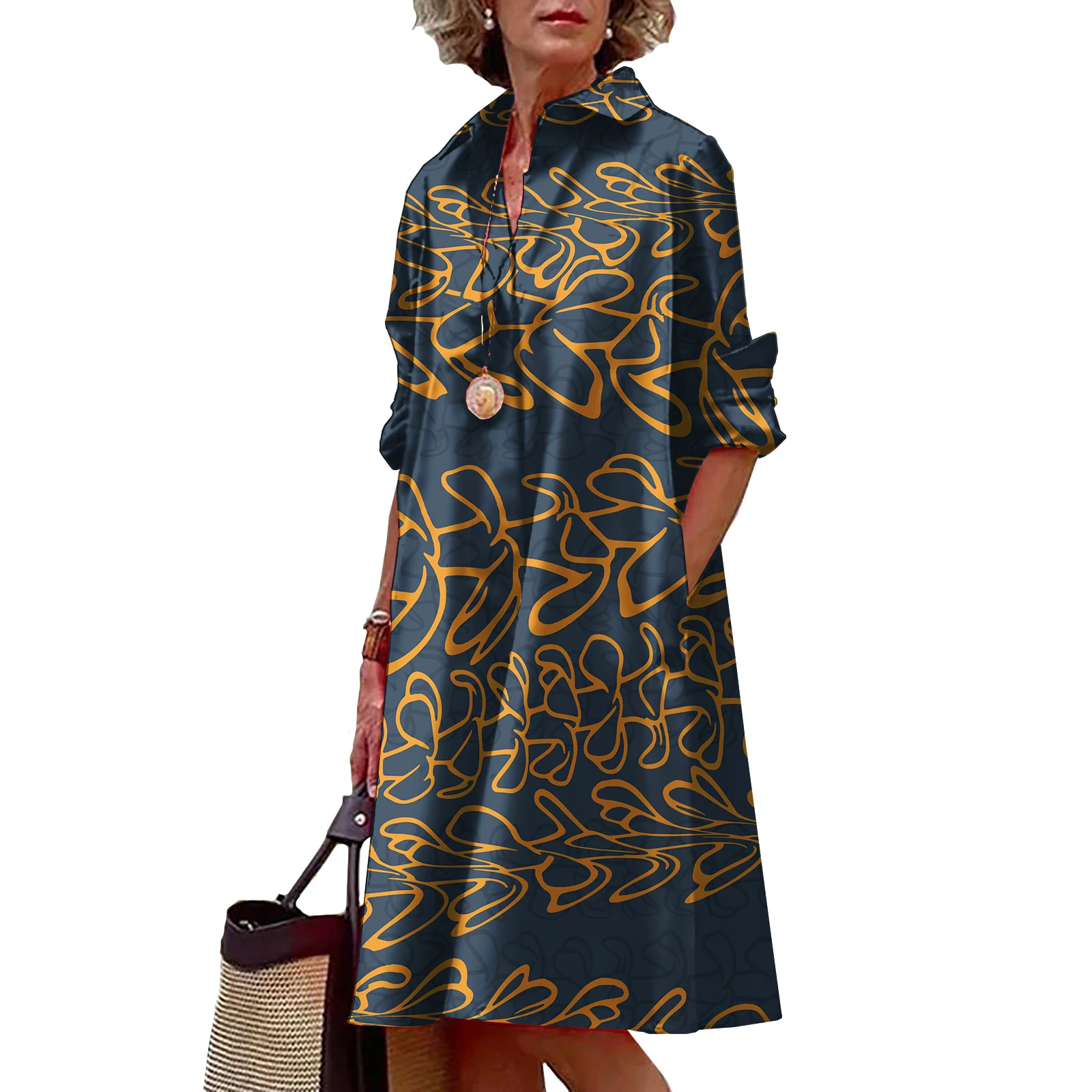 Long Sleeve Kaftan Dress Large Size Hawaiian Shirt Dress Women Lady Elegant Samoan Polynesian Customized Clothing