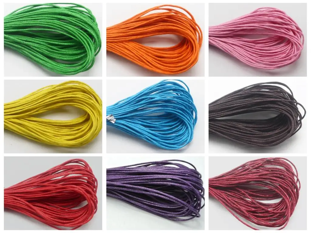 100 Meters Waxed Cotton Beading Cord 1mm for Bracelet String Color Choice