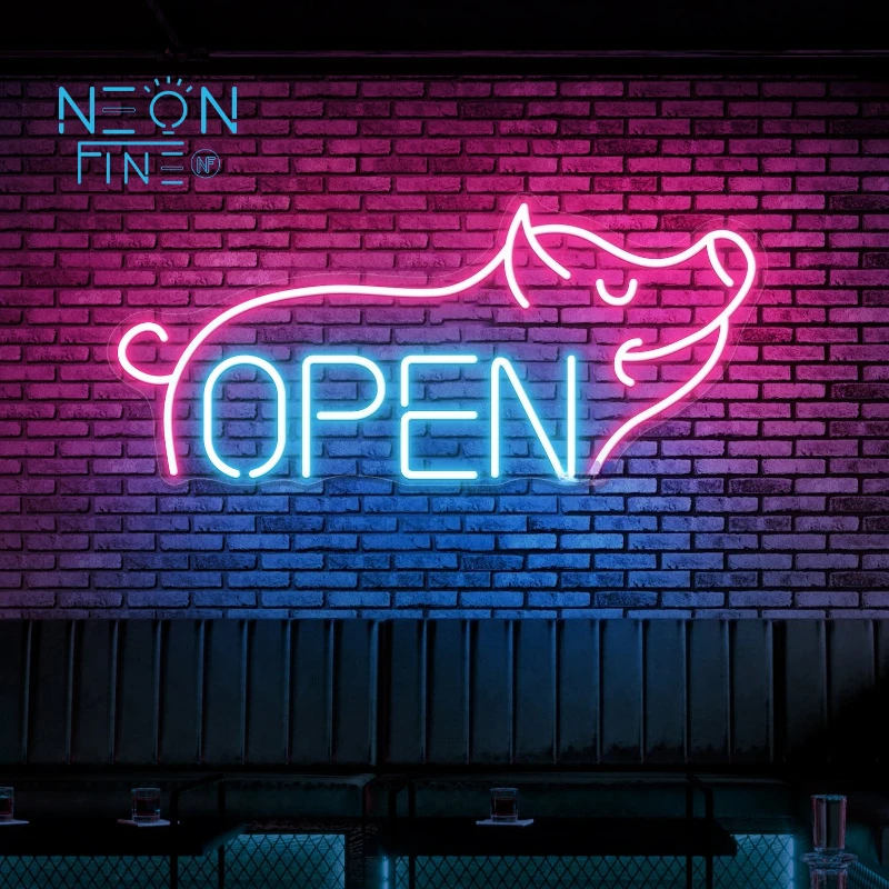 

Pig Open Neon Sign for Wall Decor Open LED Sweet Pig Neon Light for BBQ Barbecue Restaurant Shop Family Courtyard Party Decor