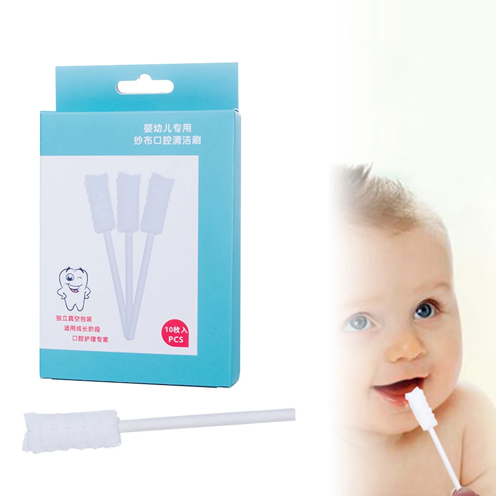 

30pcs al Care Brush Disposable Kids Tongue Scraper Baby Teeth Cleaner Gauze Sponge Cleaning Tools Safe Lightweight
