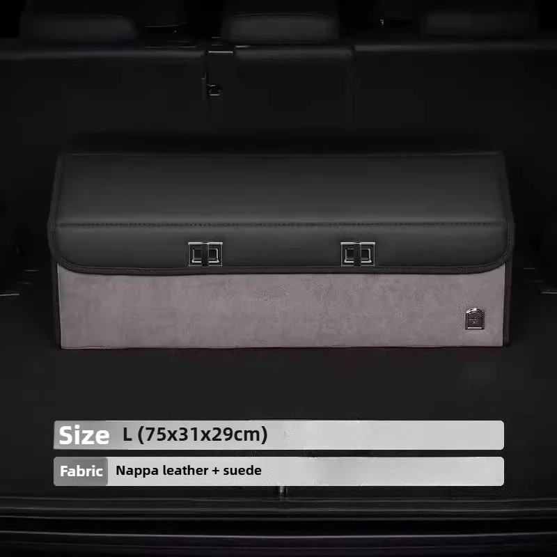 Light Luxury Suede Car Trunk Storage Box Large Capacity Foldable Car Trunk Organizer Trunk Accessories Car Storage Organizer Box