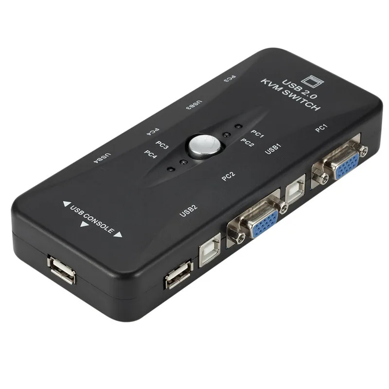 Interruptor KVM OEM de cuatro puertos USB 2,0, función de monitoreo automático, compatible con intercambio en caliente