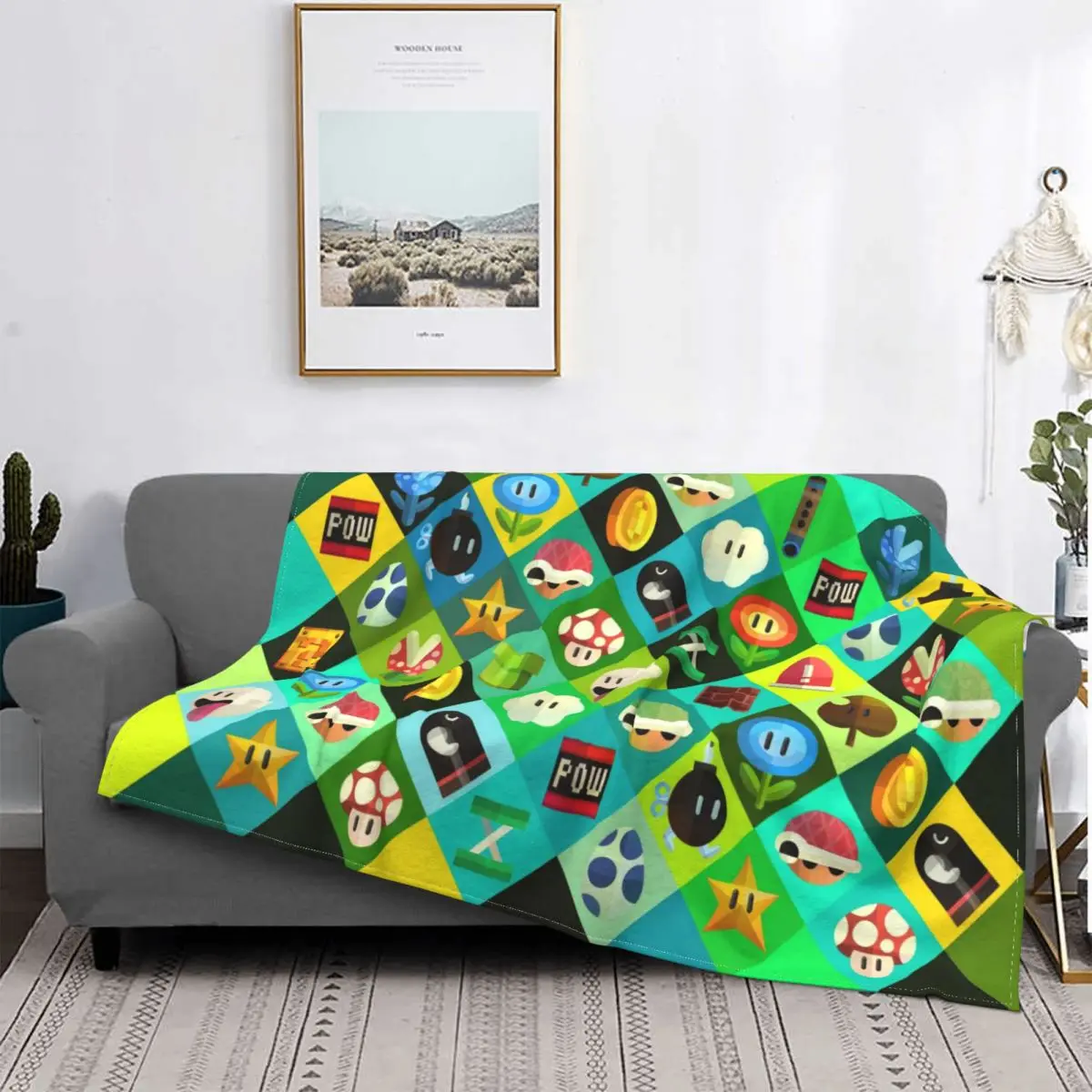 

3D Printed Gamer Blanket Flannel Spring Autumn Kids Video Game Cool Soft Blanket Home Outdoor Bedspread