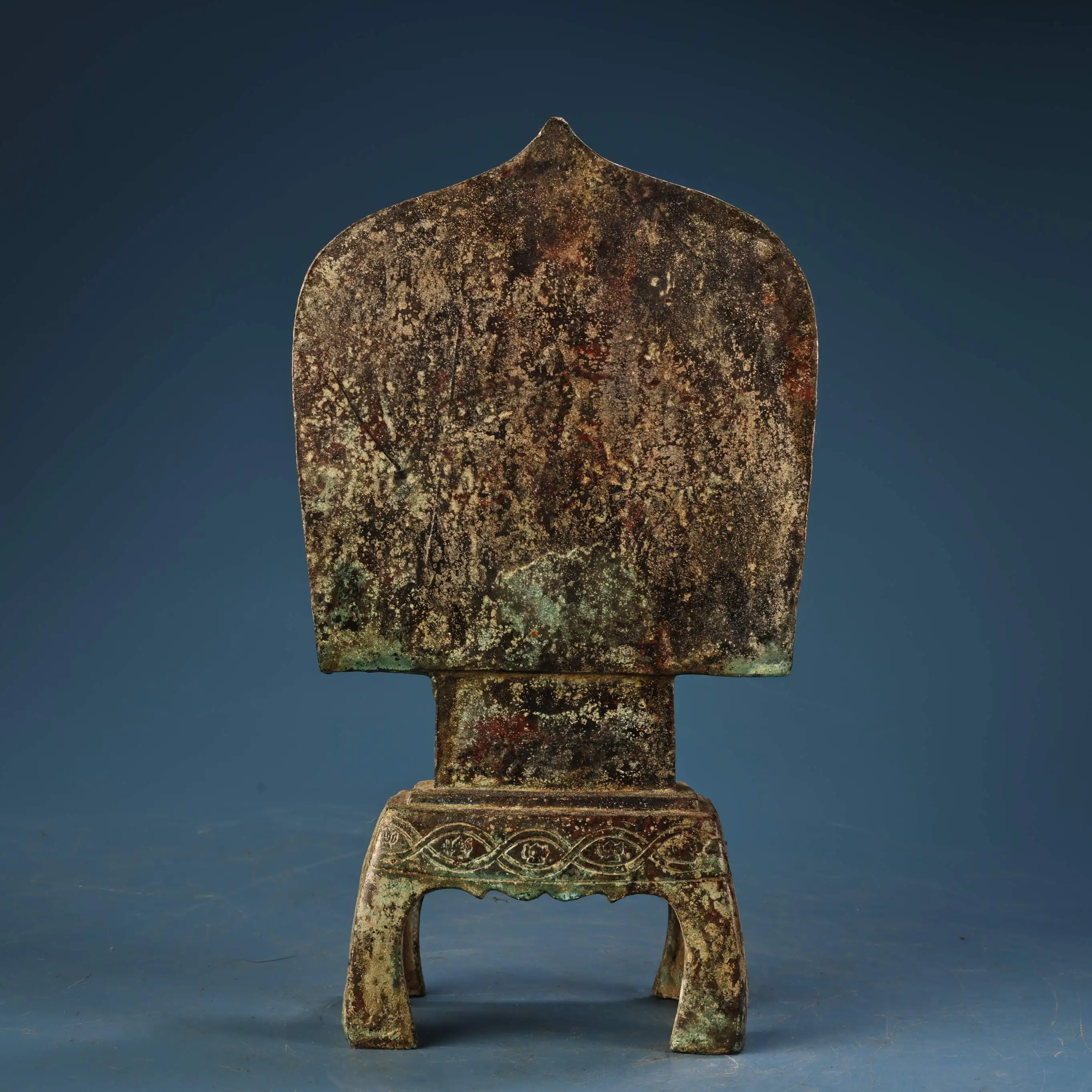 Old Bronze Gilded verdigris Cinnabar Five Buddhas Northern Wei Buddhist bench Buddha Buddha Terrace Amitabha Buddha Worship Hall