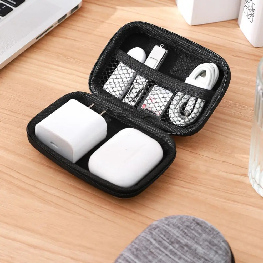 Portable Zipper Earphone Case Bag Mini Protective Charging Cable Organizer Shockproof Multifunctional Mini Storage Pouch U Disk