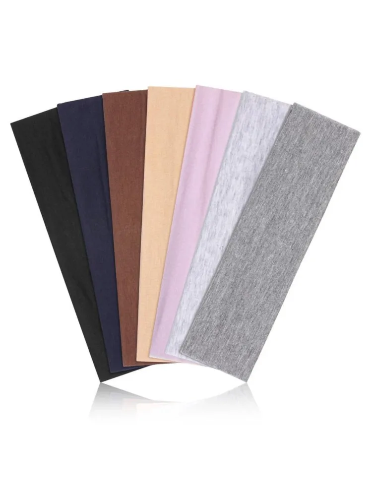 AliExpress NONE 7PCS Elastic Sports Headbands For Women Stretchy Candy-Colored Hairbands Fashion Sweatbands Fitness Yoga Running Cycling 2025