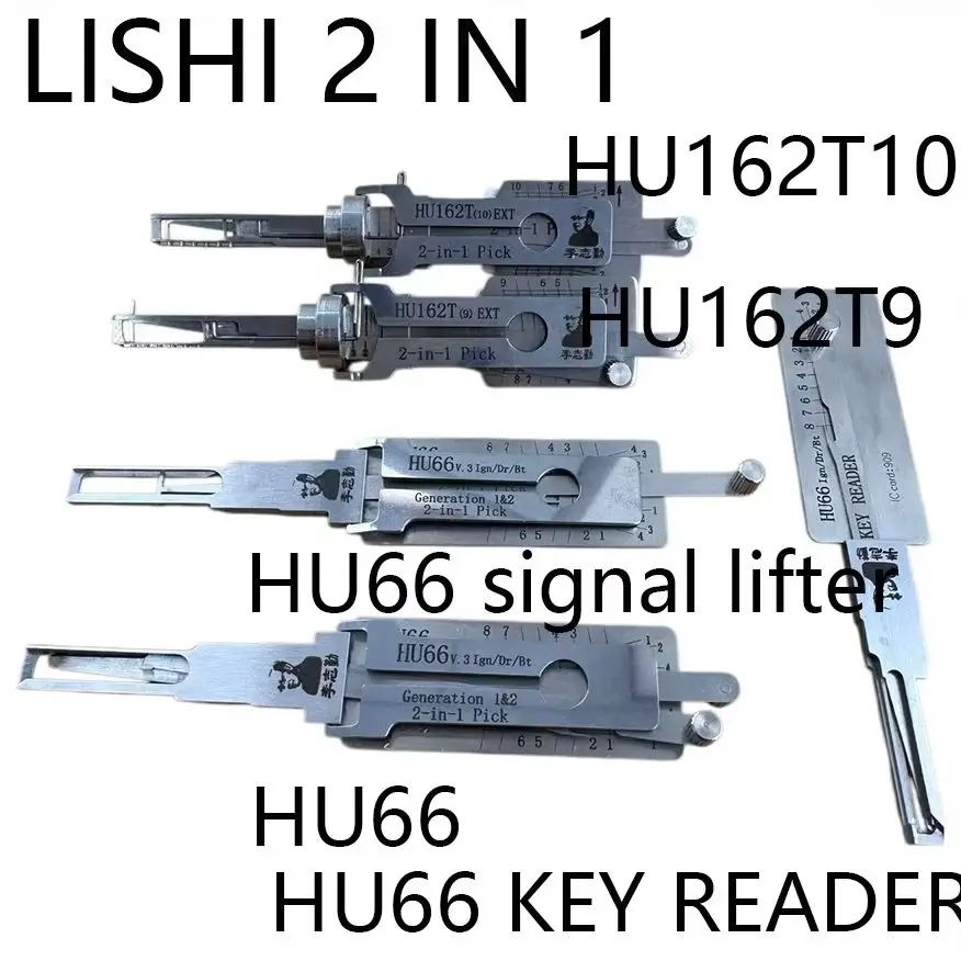 2026 LISHI 2-in-1 Locksmith Tool HU162T(9)EXT HU162T(10)EXT HU66 V.3 IGN/DR/BT Single Lifter HU66 V.3 Key Reader for Automotive