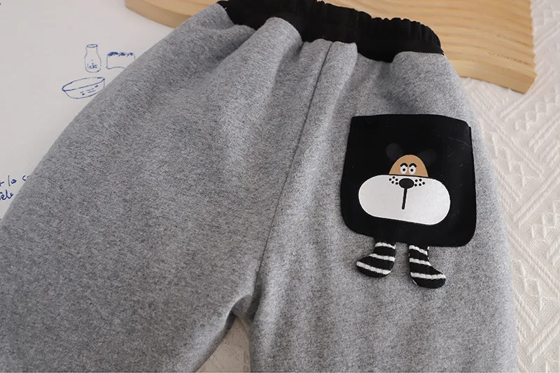 Neue Jungen-Freizeithosen Herbst Winter Cartoon-Bär Verdickte Warme Jogginghosen für 1 2 3 4 5 6 Jahre alte Kinder Sporthosen Kinderbekleidung – Detail 8
