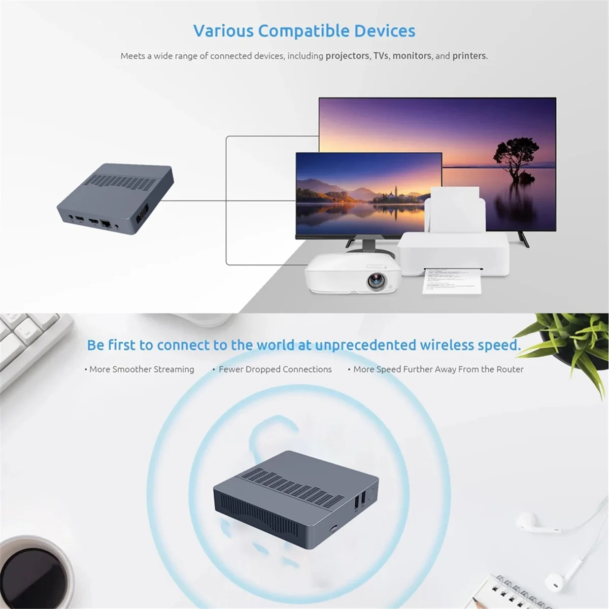 

M2 Air Mini PC for N4000 CPU Win11 6GB RAM 128GB ROM Dual-Band WiFi VGA Portable Mini Computer BT4.2 EU Plug