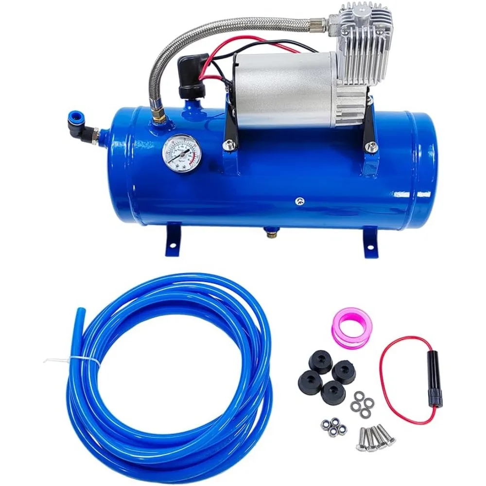 

US Shipping 12V DC 150PSI Portable Air Compressor with 6L/1.6 Gallon Tank for Car Tires Tires Train Horns Motorhome Inflator