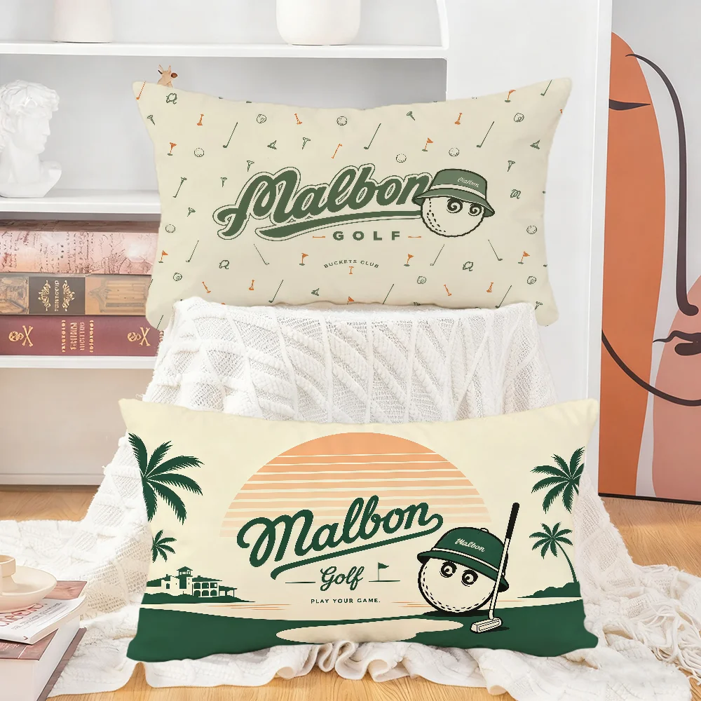 Golf M-mALBON Logo Cool Cushion Cover Rectangle Pillow Cover Home Sofa Living Room Dorm Bedside Hogar Pillowcase Party Gift
