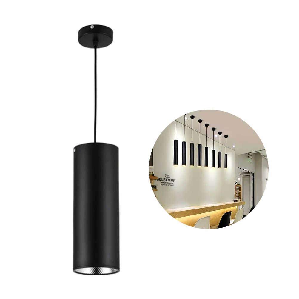 

Modern Simple Ceiling Lamp 10W 85-265V 75Mm Black Warm Light Removable Hanging Line Cob Chip High Brightness Spots Tube Lamp