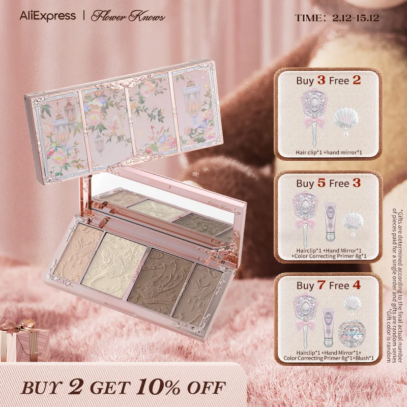 

Flower Knows Butterfly Cloud Collar Collection Embossed Highlight & Contour Palette 16g
