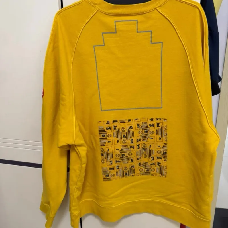 

High Quality Cotton Yellow CAVEMPT Pullover Hiphop Street Men Women CE Oversize Round Neck Sweatshirt Print Circuit Board Tops