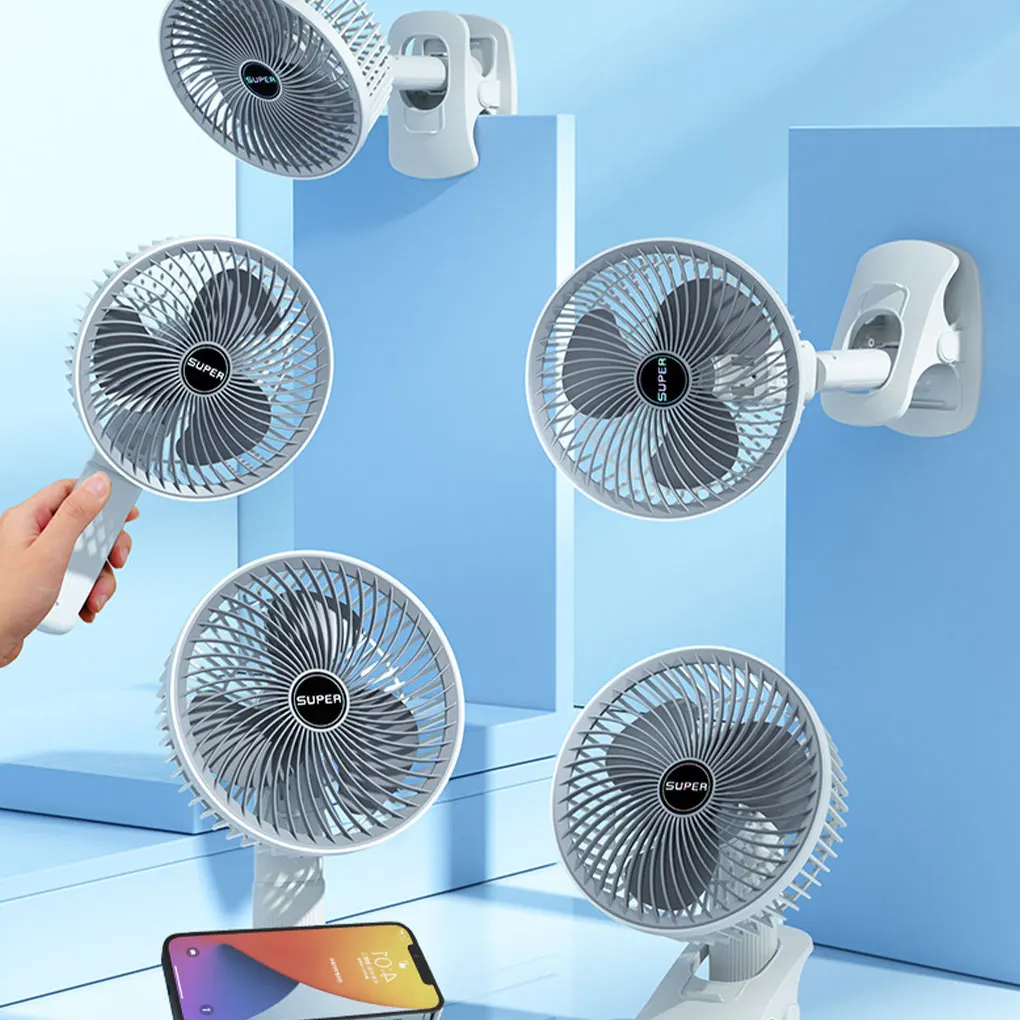 พัดลมตั้งโต๊ะแบบคลิปออน USB ชาร์จไฟได้พัดลมโต๊ะเล็กแบบพกพาหมุนได้360องศาพัดลมแบบหนีบปรับได้สำหรับหอพักนักเรียน