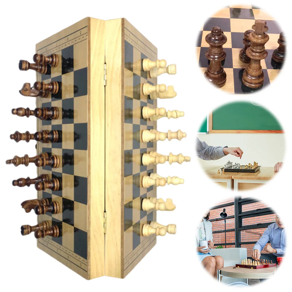 Деревянный складной магнитный международный шахматный набор, настольная игра, шахматная настольная игра, развивающие игрушки, дорожный шахматный набор для детей и взрослых Деревянный складной магнитный международный шахматный набор, настольная игра, шахматная настольная игра, развивающие игрушки, дорожный шахматный набор для детей и взрослых