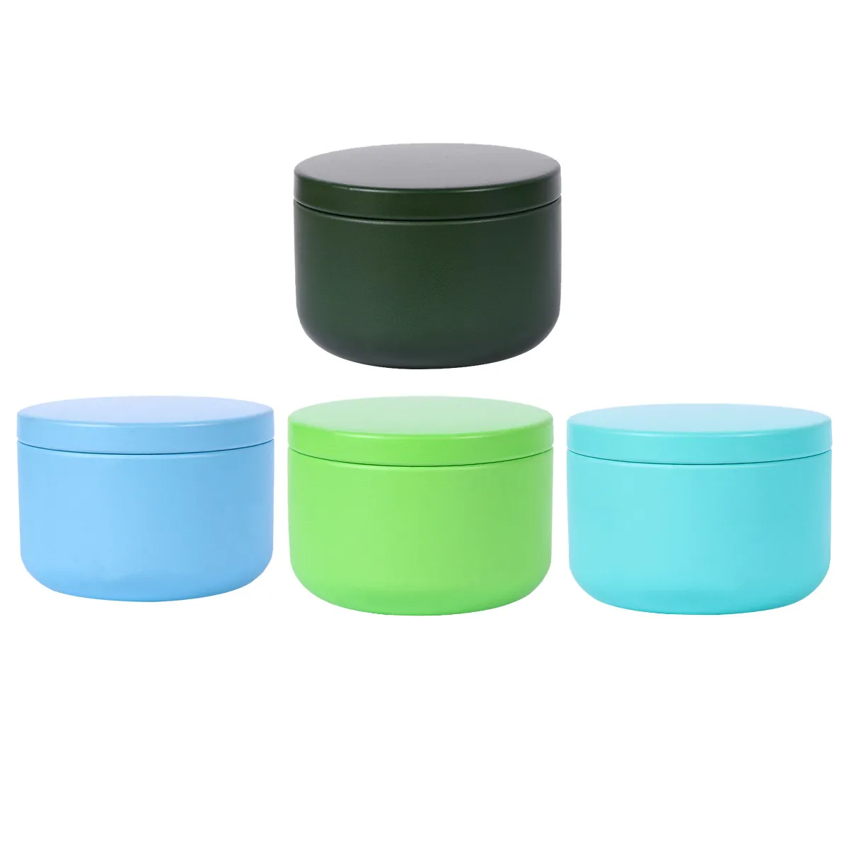 Tinplate Tea Canister 4 Pack Sealed Mini Storage Boxes for Coffee Spices Office Home Travel