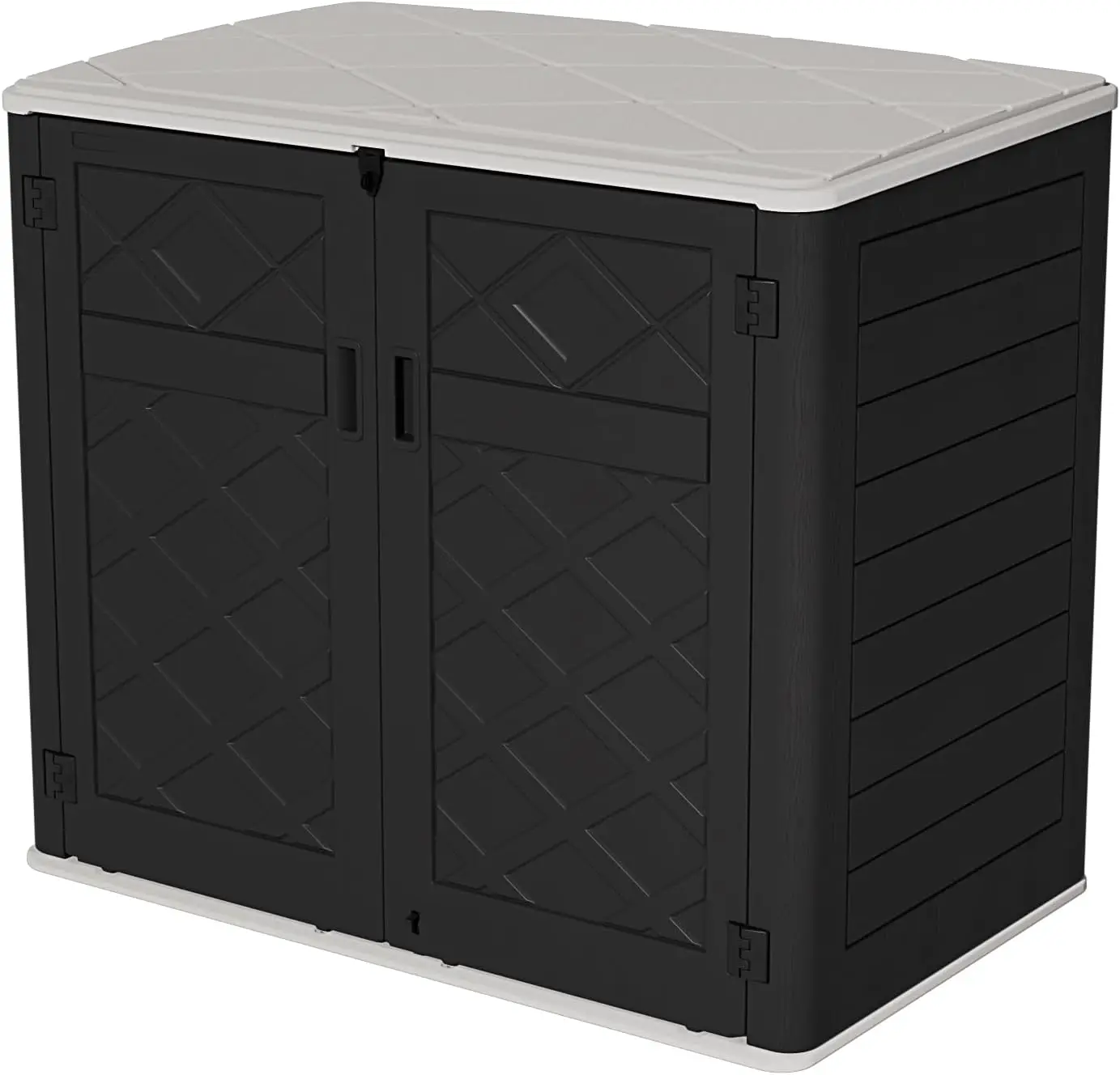 Storage Shed Weather Resistance, Multi-Purpose Outdoor Storage Cabinet for Backyards and Patios, Horizontal Storage She